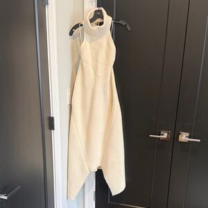 Cult Gaia Cream Asymmetrical Knit Dress